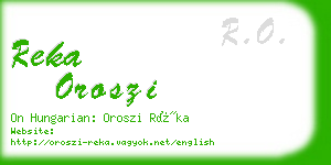 reka oroszi business card